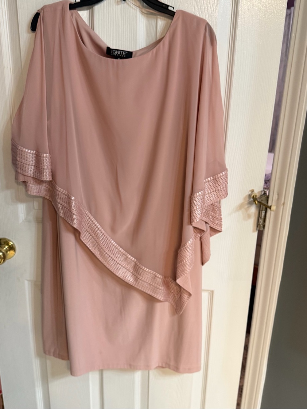 Ignite Evenings Asymmetrical Blush Pink Dress